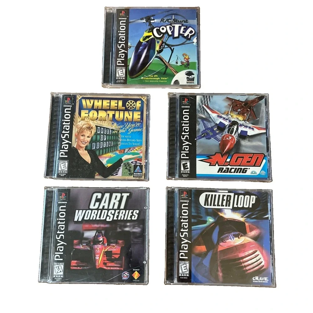 PS1 5 Game Bundle ( R/C Stunt Copter, NGEN Racing, WOF, Killer Loop, Cart World)